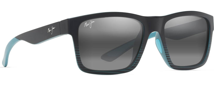 Rectangle Black With Teal Stripes/Neutral Grey Maui Jim The Flats 897 View #1