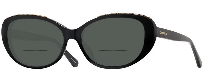 Oval Black Coach 8296U Bifocal Reading Sunglasses View #1
