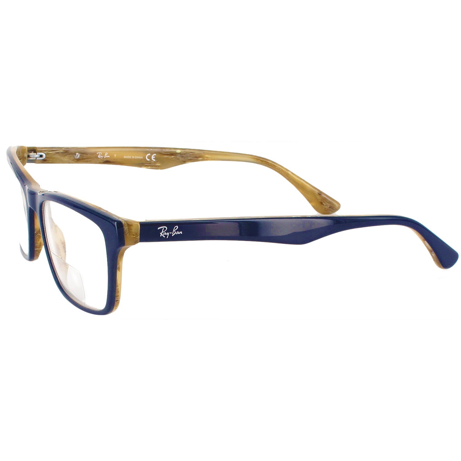 Rayban with case Amber lens and navy blue temple sides Ray Ban Meta Skyler Sunglasses | RX Available | RX Safety main image 2