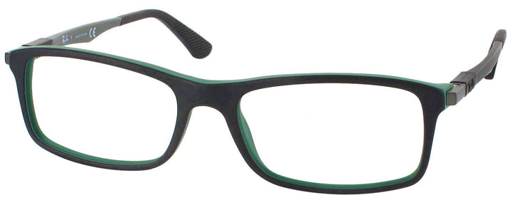 Rectangle Black/Green Tea Ray-Ban 7017 Single Vision Full Frame View #1