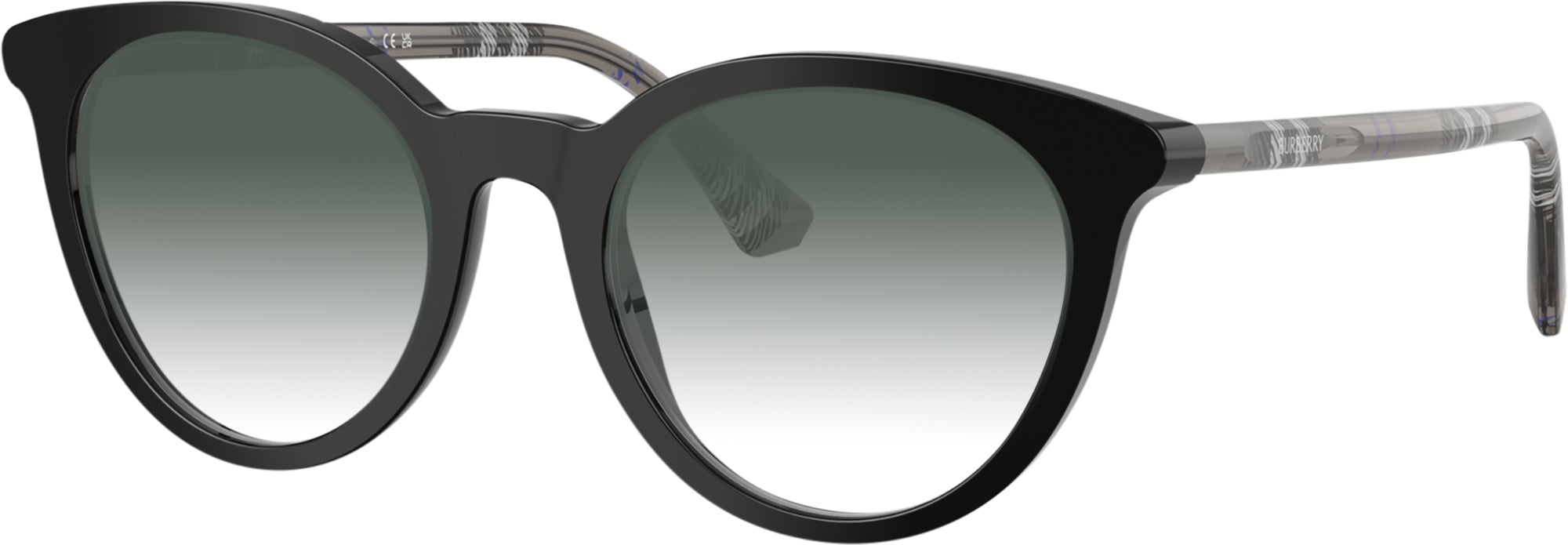 Burberry グレー系ラウンドサングラス ケース付き Check Sand Burberry 2429 w/ Gradient Progressive Reading Sunglasses