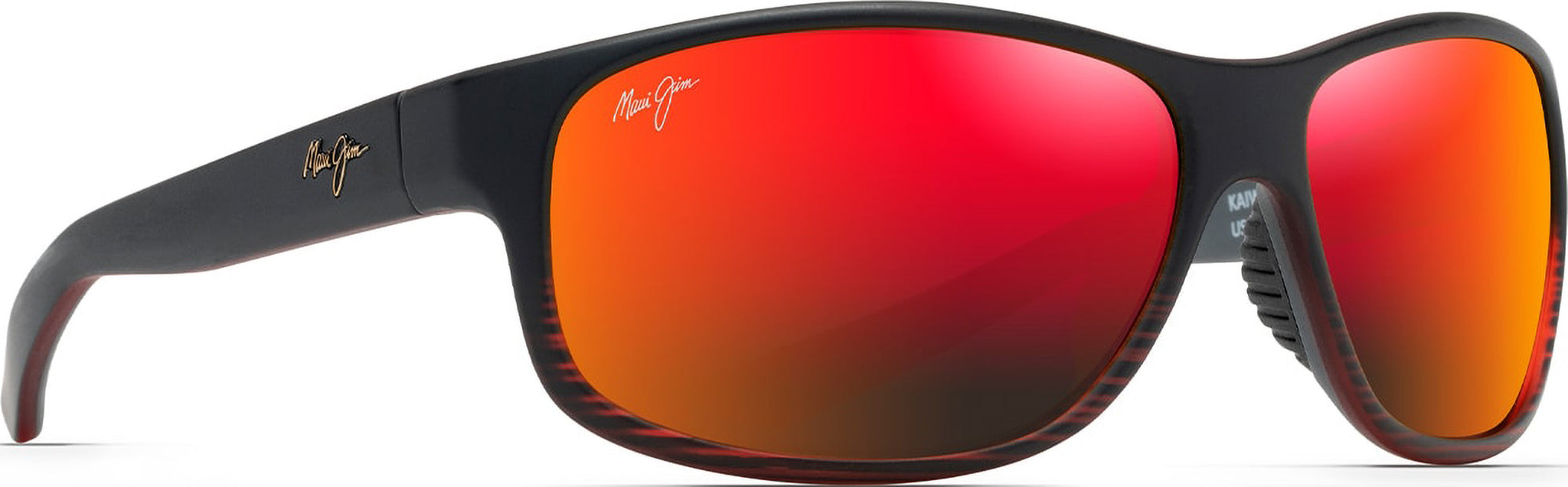 MAUI JIM ● サングラス Burgundy / Polarized Hawaii Lava 64mm Maui Jim Kaiwi Channel 62mm Burgundy Stripe Hawaii Lava 62mm