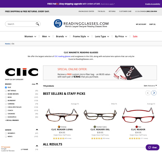CliC Readers, Sunglasses & More