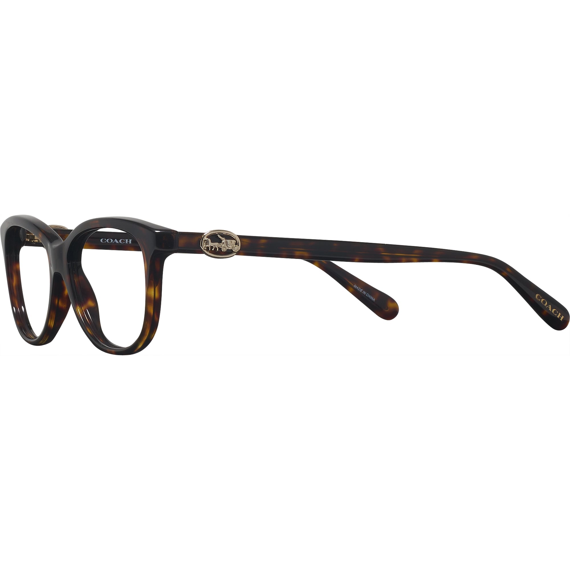 COACH Brown Tortoise With Gold Coach Logo Brand New Lenses HC 6155 Eyeglasses Coach HC 6155 5120 Dark Tortoise - Walmart.com main image 4
