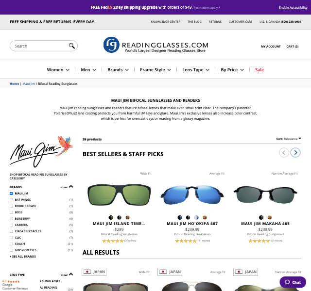 Maui Jim Readers and Magnifying Sunglasses ReadingGlasses