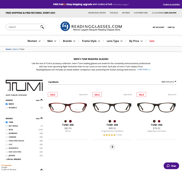 Tumi Reading Glasses for Men | ReadingGlasses.com