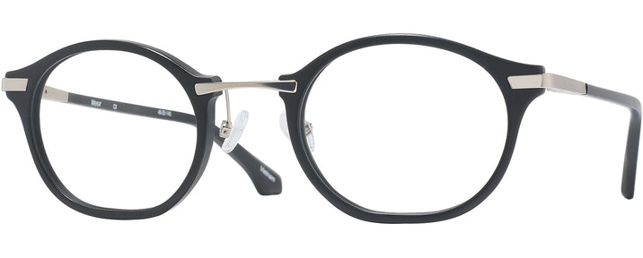 Oval Matte Black Euler Non-Rx Blue Light Filter View #1