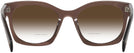 Square Transparent Brown Prada A05V w/ Gradient Bifocal Reading Sunglasses View #4