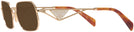 Rectangle Gold Prada A53V Progressive No-Line Reading Sunglasses View #3