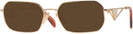Rectangle Gold Prada A53V Progressive No-Line Reading Sunglasses View #1