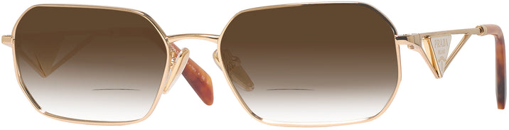 Rectangle Gold Prada A53V w/ Gradient Bifocal Reading Sunglasses View #1