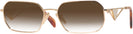 Rectangle Gold Prada A53V w/ Gradient Progressive No-Line Reading Sunglasses View #1