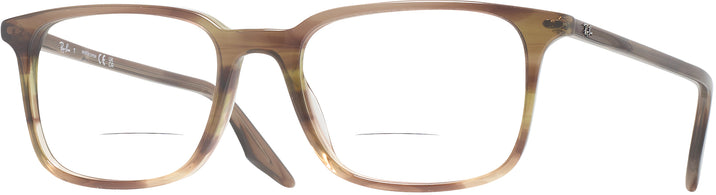Rectangle STRIPED BROWN AND GREEN Ray-Ban 5421 Bifocal View #1
