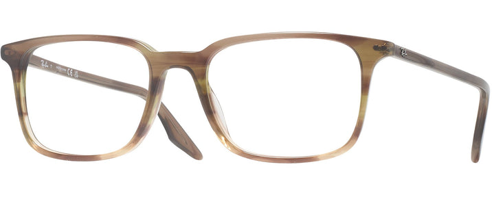 Rectangle STRIPED BROWN AND GREEN Ray-Ban 5421 Computer Style Progressive View #1