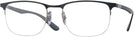 Rectangle BLACK ON SILVER Ray-Ban 6513 Progressive No-Lines View #1