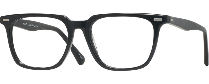Square Black Seattle Eyeworks 1002 Single Vision Full Frame View #1