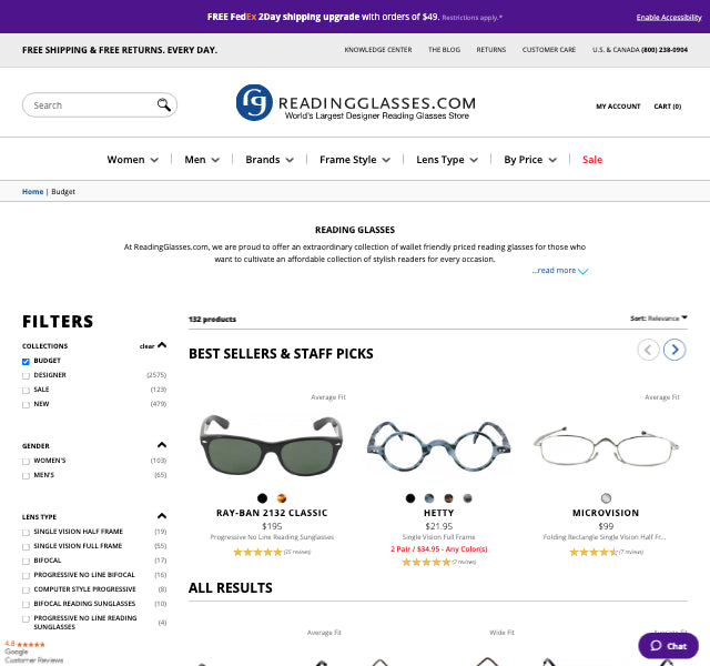 Budget Reading Glasses