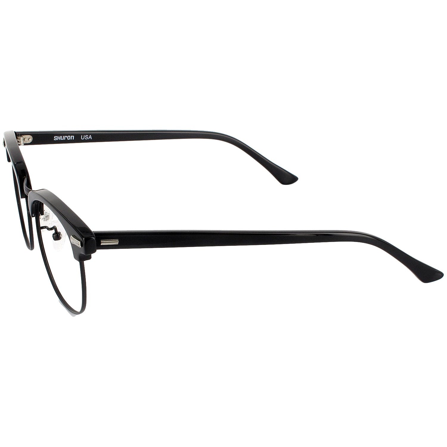 Black with Silver Shuron Ronsir 52 (Mens XL Fit) Single Vision 