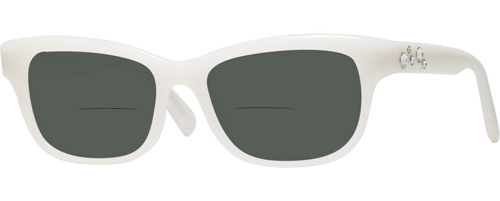 Rectangle Opal White Swarovski 2022 Bifocal Reading Sunglasses View #1