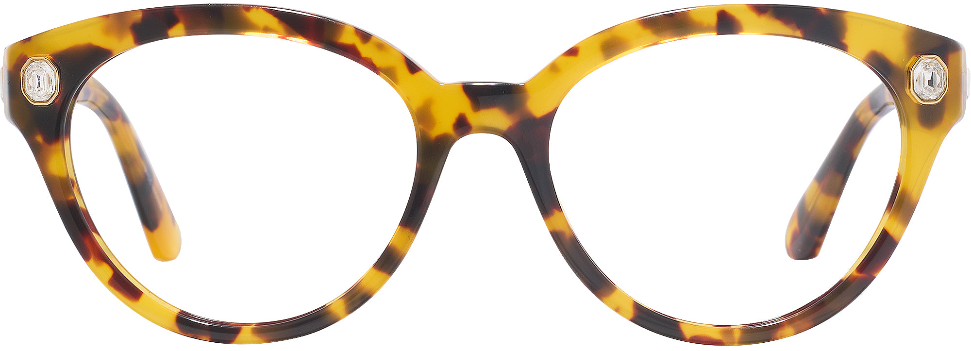 Stunning Swarovski Havana Tortoiseshell Crystal-Accent Glasses HAVANA OVERSIZED SQUARE YELLOW 6001100273 SWAROVSKI main image 3