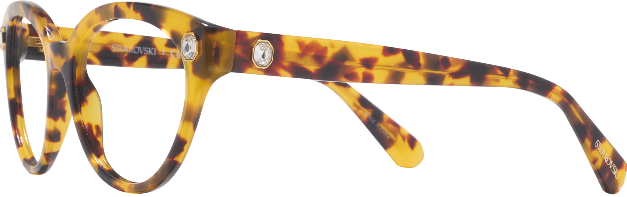 Stunning Swarovski Havana Tortoiseshell Crystal-Accent Glasses Swarovski SW127 52F Sunglasses - Pretavoir main image 3