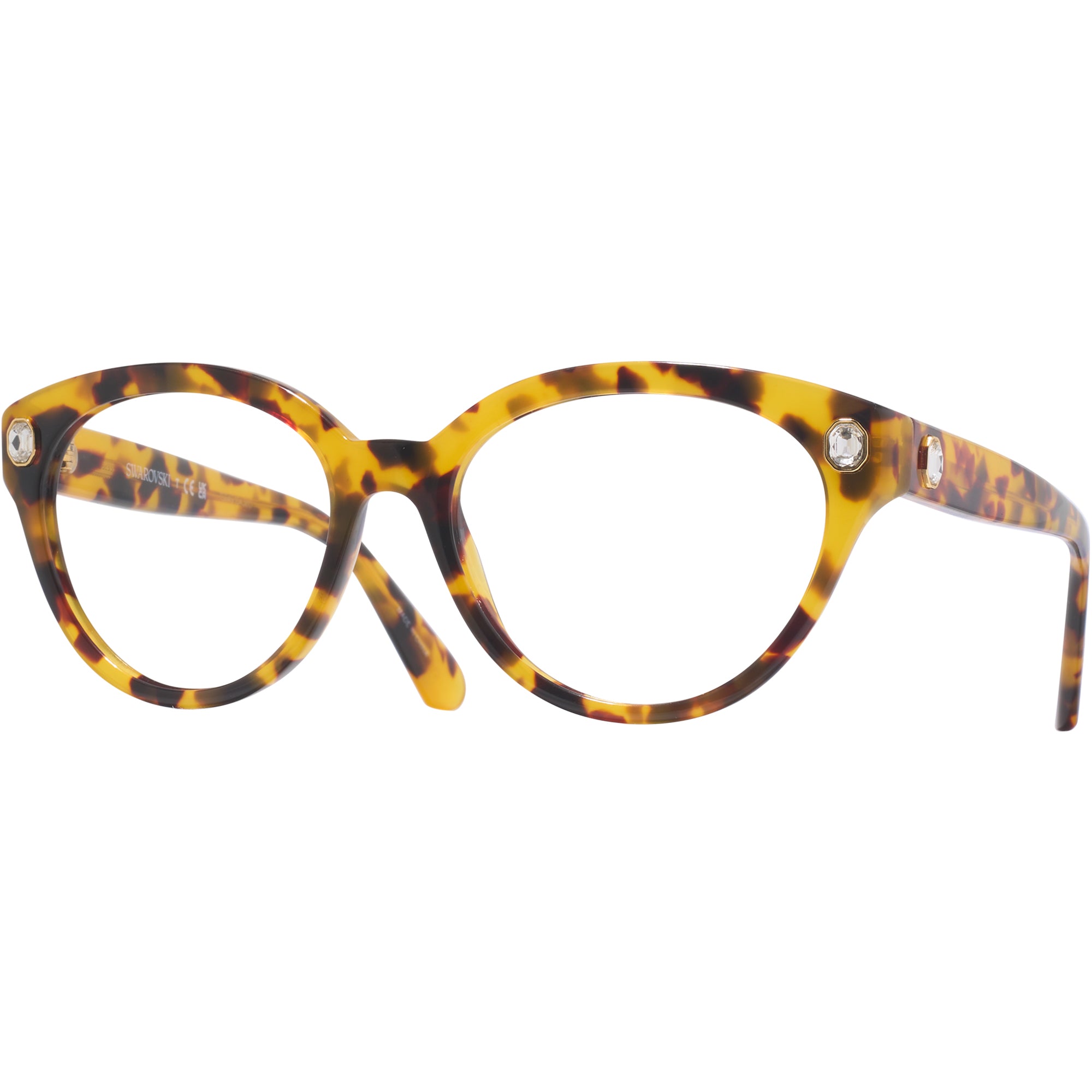 Stunning Swarovski Havana Tortoiseshell Crystal-Accent Glasses HAVANA OVERSIZED SQUARE YELLOW 6001100273 SWAROVSKI main image 4