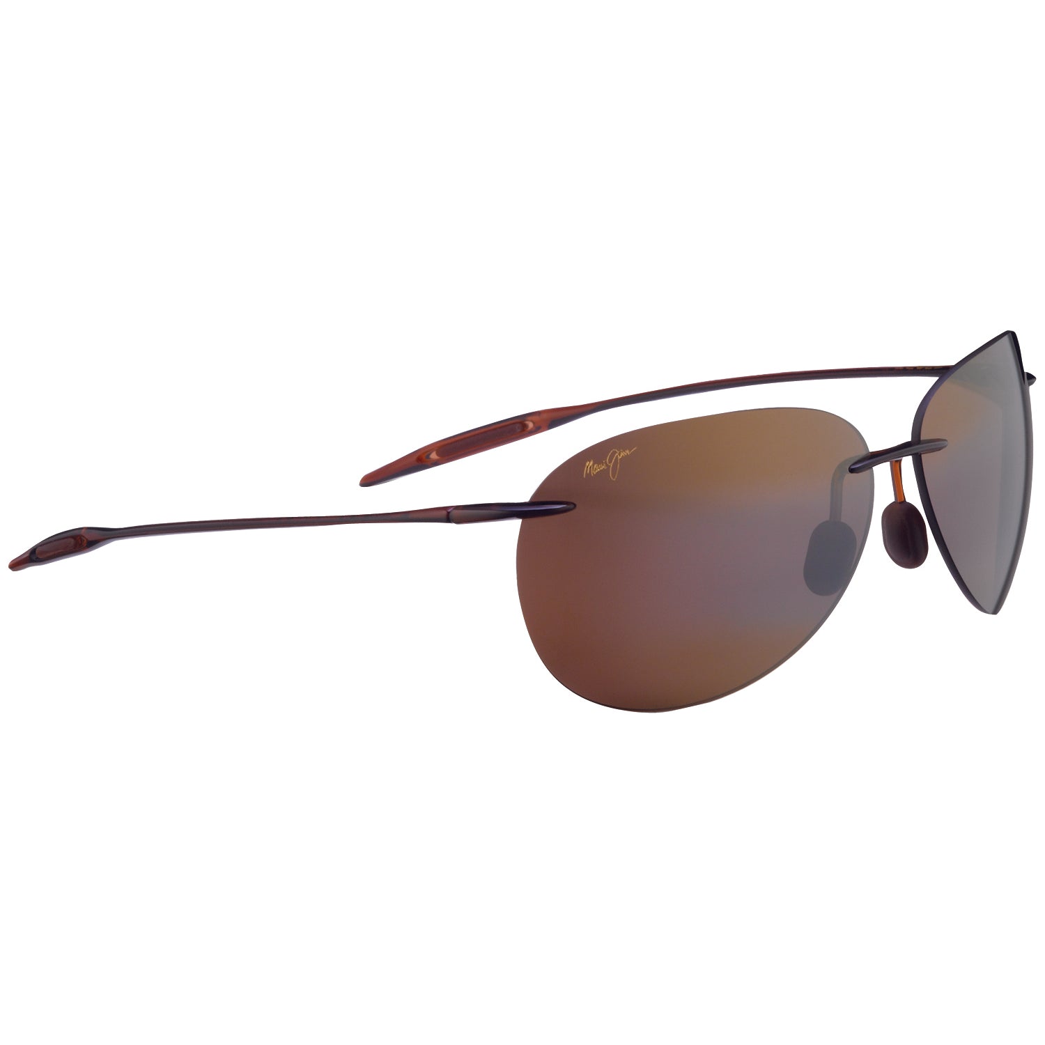 Maui Jim Sugar Beach Rimless Sunglasses HCL Bronze Lens Root Beer Frame EUC Rootbeer / HCL Bronze ~MAUI JIM LIGHTHOUSE Polarized Rimless  main image 2