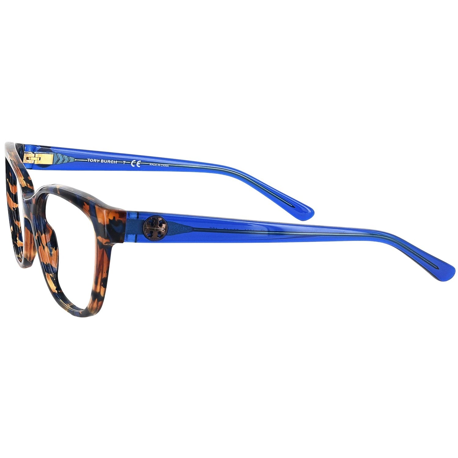 Tory Burch Navy Cat-Eye Optical Glasses with Orange Logo Case-RX ready No Lenses The perfect balance of bold and classic. Navy and ivory Tory  main image 3