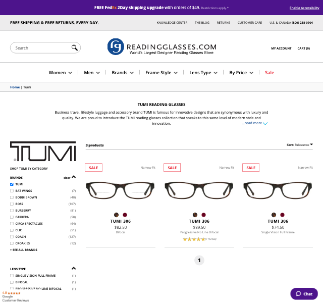 Tumi Reading Glasses | ReadingGlasses.com