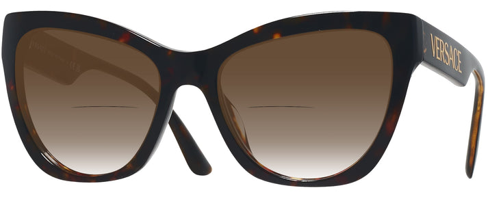Cat Eye Havana Versace 4417U w/ Gradient Bifocal Reading Sunglasses View #1