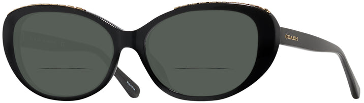 Oval Black Coach 8296U Bifocal Reading Sunglasses View #1