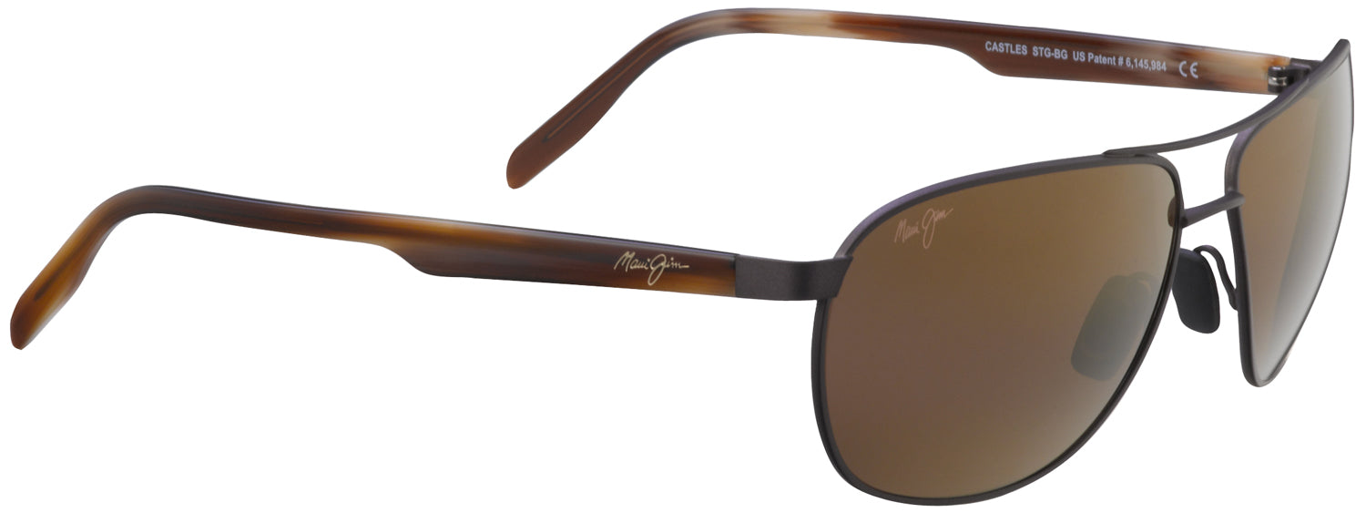 Matte Chocolate/bronze Lens Maui Jim Castles 728 Sunglasses