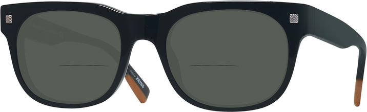 Square Black Zegna EZ0101 Bifocal Reading Sunglasses View #1