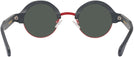 Round Matte Black With Red Kala Omega Progressive No-Line Reading Sunglasses View #4
