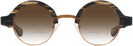 Round Brown Smoke With Orange Kala Omega w/ Gradient Bifocal Reading Sunglasses View #2