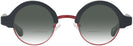 Round Matte Black With Red Kala Omega w/ Gradient Bifocal Reading Sunglasses View #2