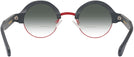 Round Matte Black With Red Kala Omega w/ Gradient Bifocal Reading Sunglasses View #4
