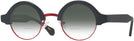 Round Matte Black With Red Kala Omega w/ Gradient Bifocal Reading Sunglasses View #1