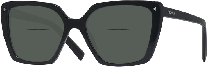 Oversized,Square Black Prada 16ZV Bifocal Reading Sunglasses View #1