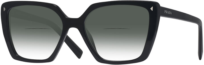 Oversized,Square Black Prada 16ZV w/ Gradient Bifocal Reading Sunglasses View #1
