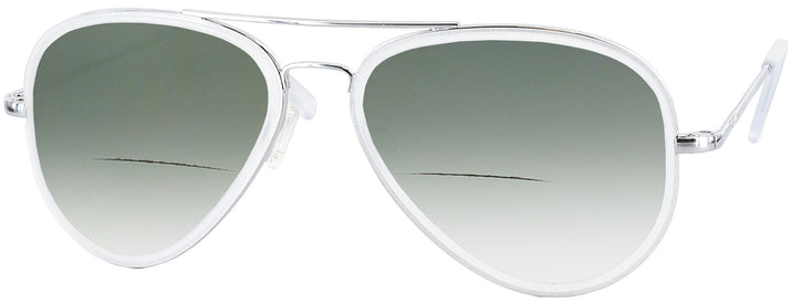 Aviator Bright Chrome Concorde Inlay w/ Gradient Bifocal Reading Sunglasses View #1