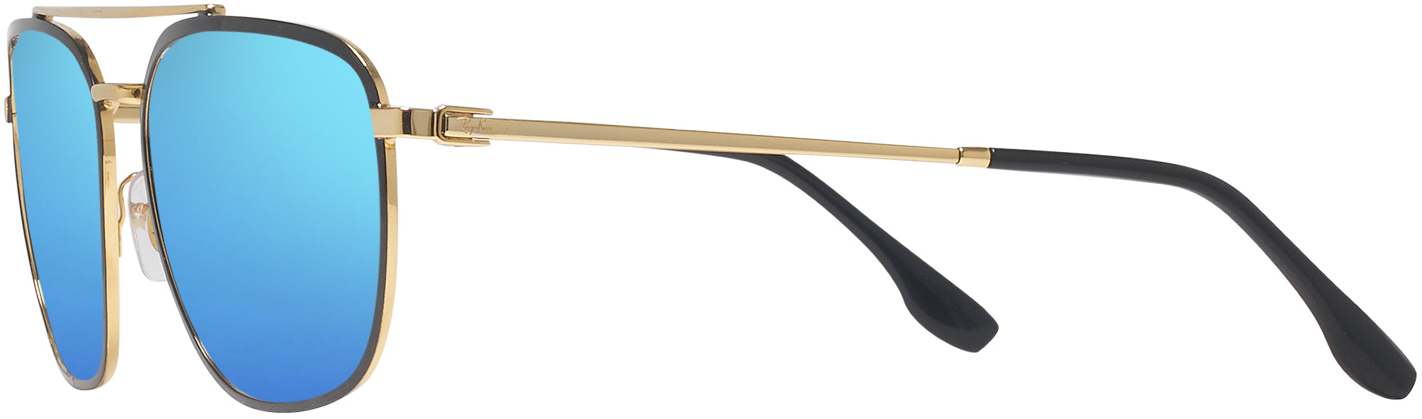 Black On Gold Ray-Ban 3708 w/ Mirror Progressive No Line