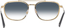 Aviator Black On Gold Ray-Ban 3708 View #4