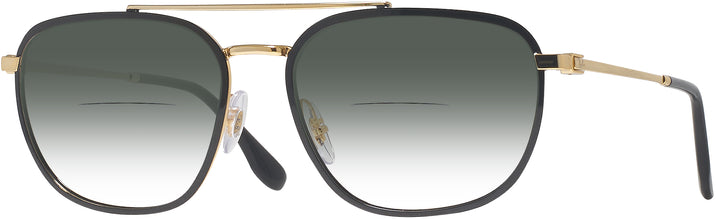 Aviator Black On Gold Ray-Ban 3708 w/ Gradient Bifocal Reading Sunglasses View #1