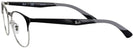 Square Silver Top Black Ray-Ban 6412 Single Vision Full Frame View #3