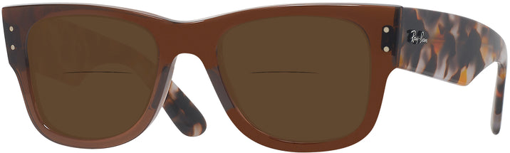 Square Transparent Brown Ray-Ban 0840V Bifocal Reading Sunglasses View #1