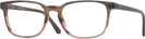 Rectangle Striped Brown &amp; Red Ray-Ban 5418 Single Vision Full Frame View #1