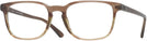 Rectangle Striped Brown &amp; Green Ray-Ban 5418 Single Vision Full Frame View #1