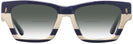 Rectangle,Cat Eye Navy Ivory Vintage Stripes W/ Solid Navy Tory Burch 7169U w/ Gradient Bifocal Reading Sunglasses View #2