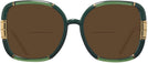 Oversized Transparent Olive/olive Tory Burch 9071U Bifocal Reading Sunglasses View #2